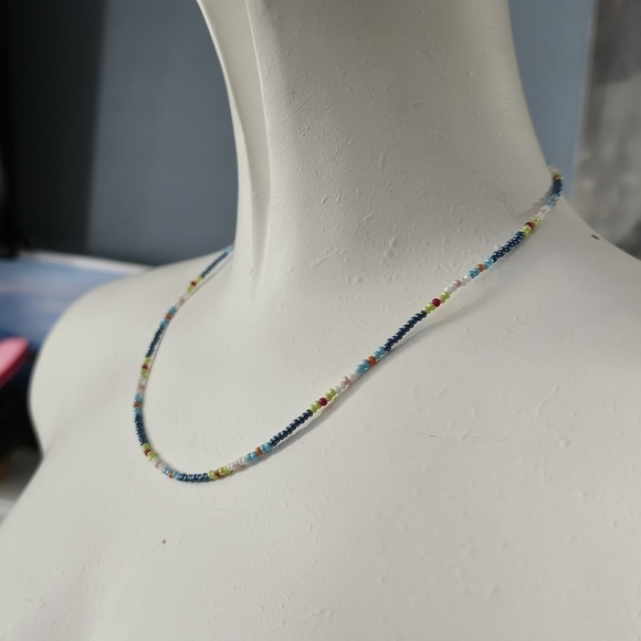 Colorful fresh seed bead necklace handmade - Picture 2 of 5